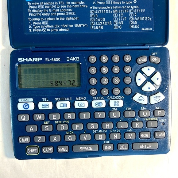 Personal Assistant/Vintage Electronic Organizer from Sharp Model EL-6800 34KB - Picture 6 of 8